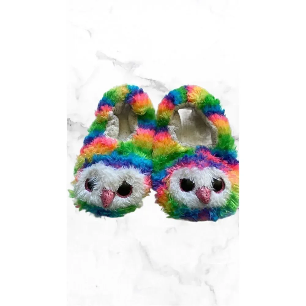 TY kids preloved slippers, owls